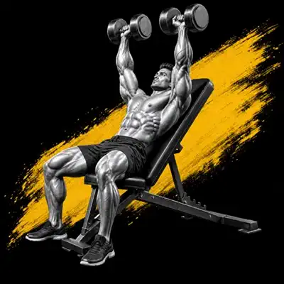 Animated demonstration of an incline dumbbell press
