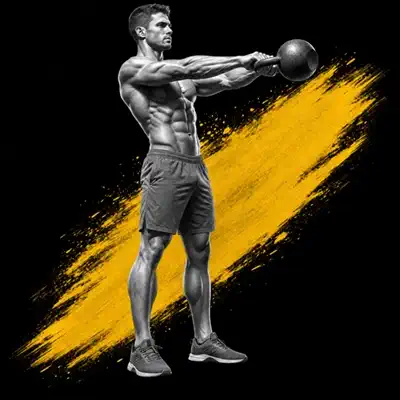 Animated demonstration of a kettlebell swing